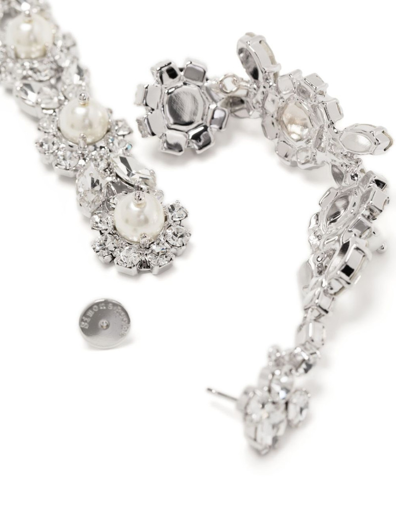 Simone Rocha long victorian pearl & crystal drip earrings outlook