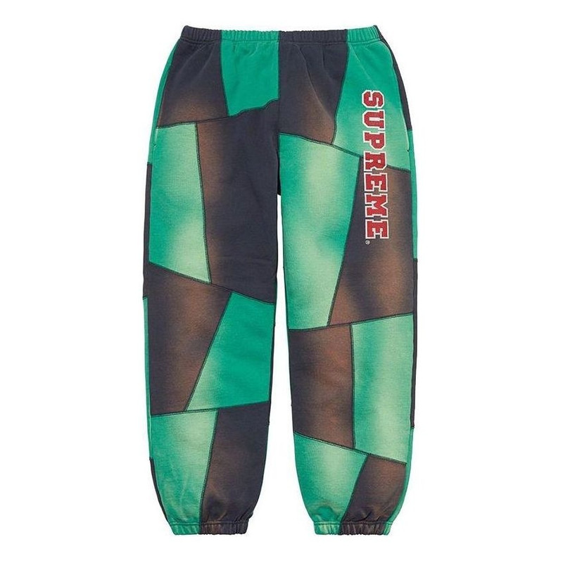 Supreme Patchwork Sweatpants 'Green Black' SUP-FW20-141 - 1