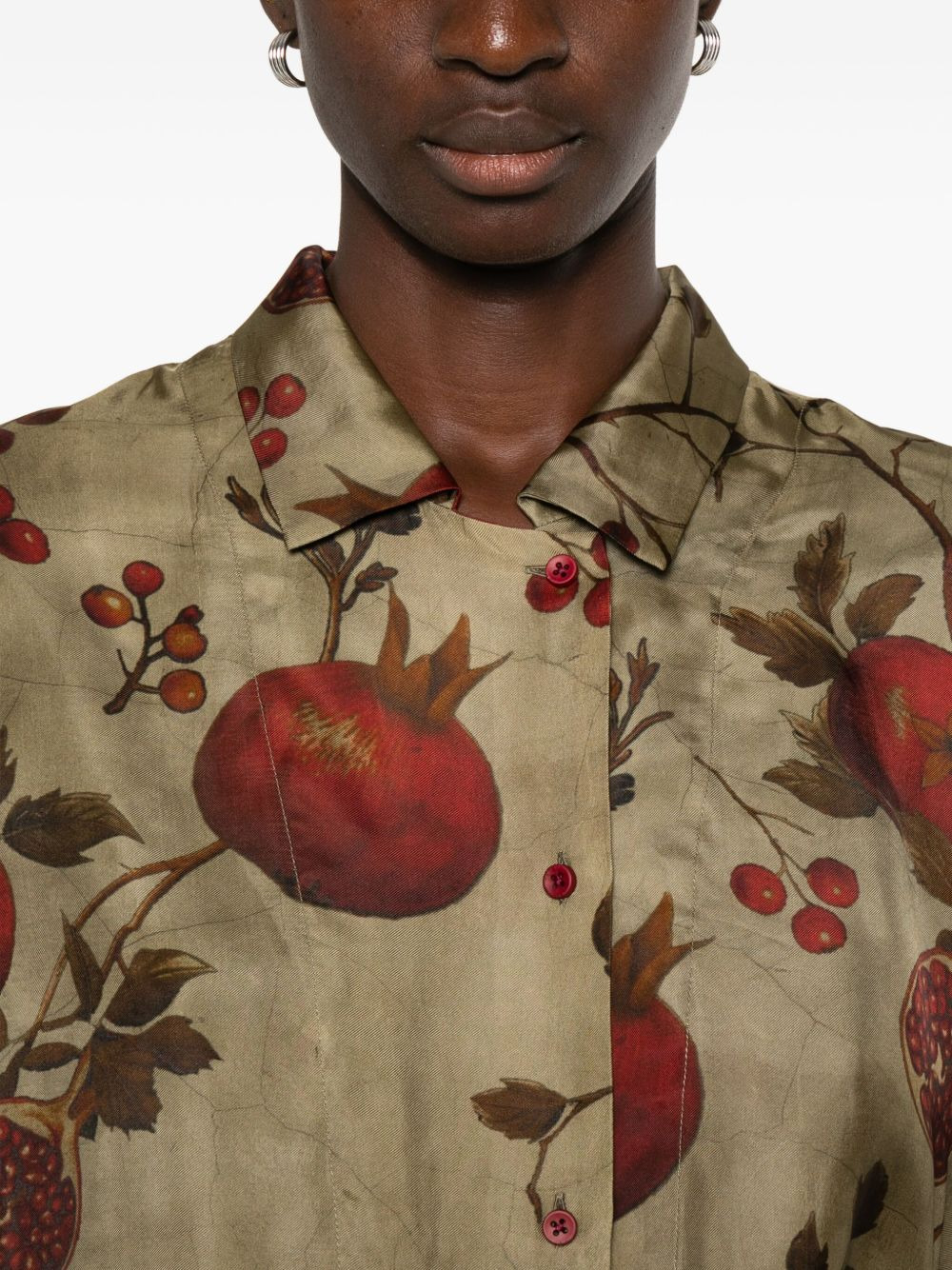 pomegranate-print shirt - 5
