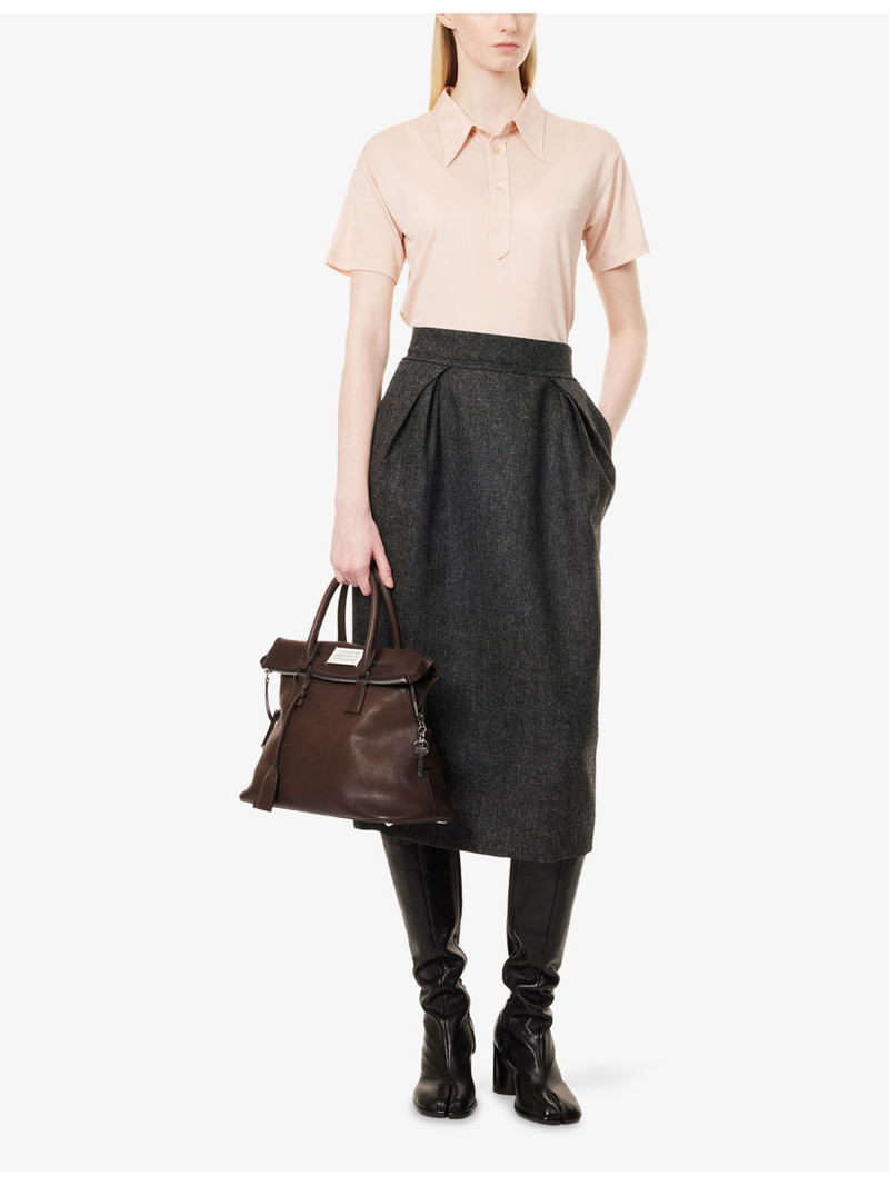 Maison Margiela Short-Sleeve Logo-Embroidered Stretch-Woven Polo Shirt outlook