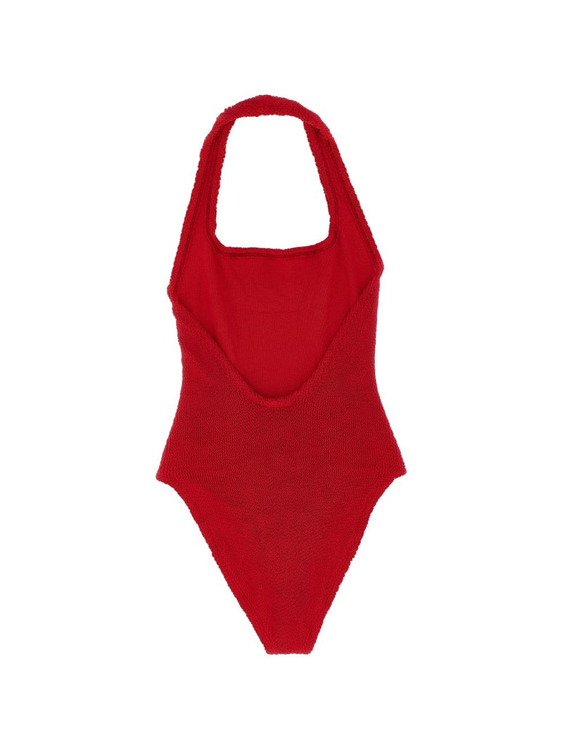 Hunza G American crinkle neckline sandy swimsuit outlook