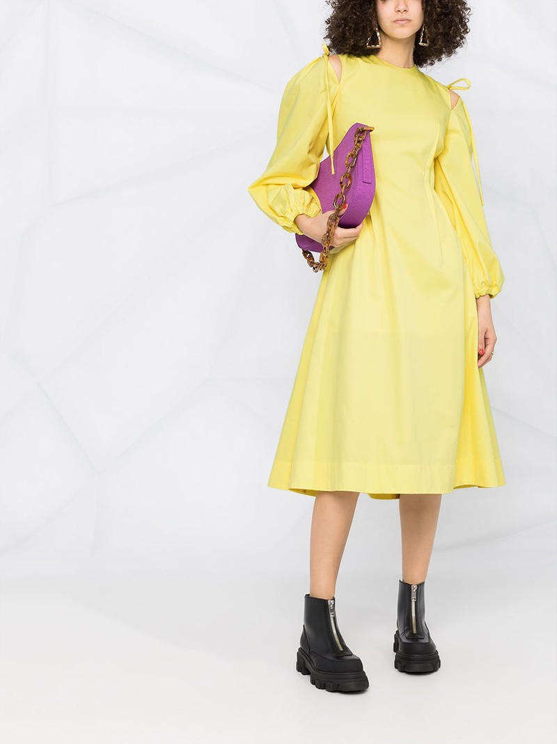 MSGM long-sleeve A-line dress outlook