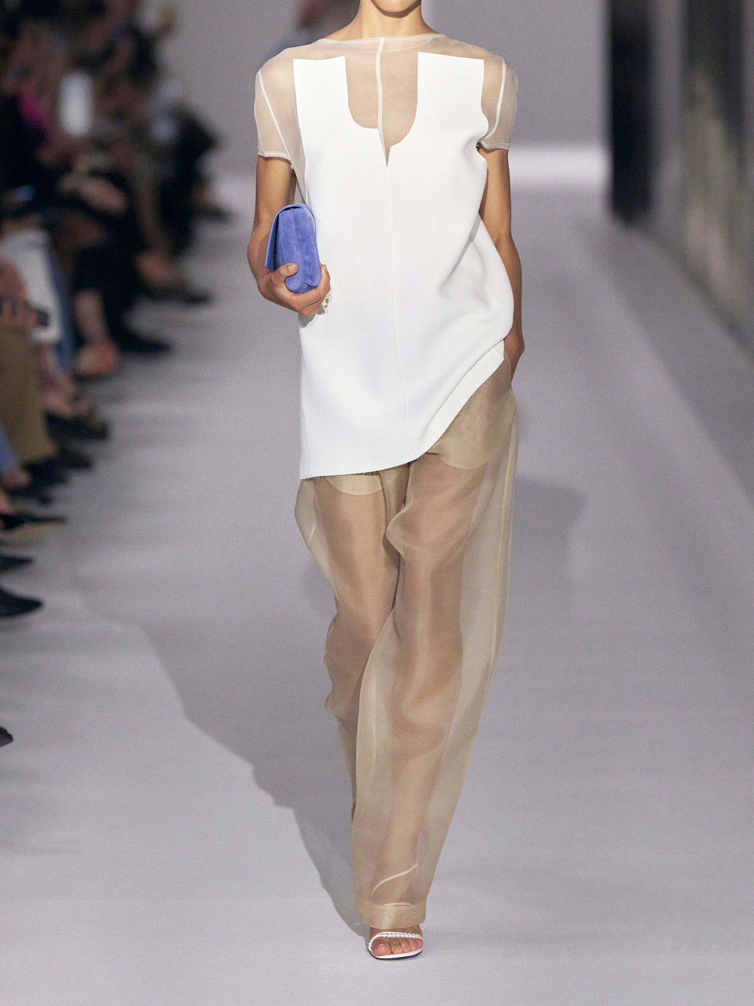 Winona paneled crepe and chiffon mini dress White - 5