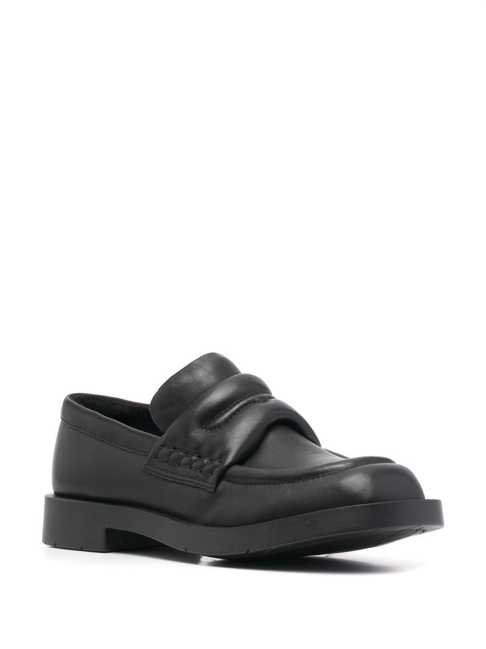 leather round-toe loafers - 2