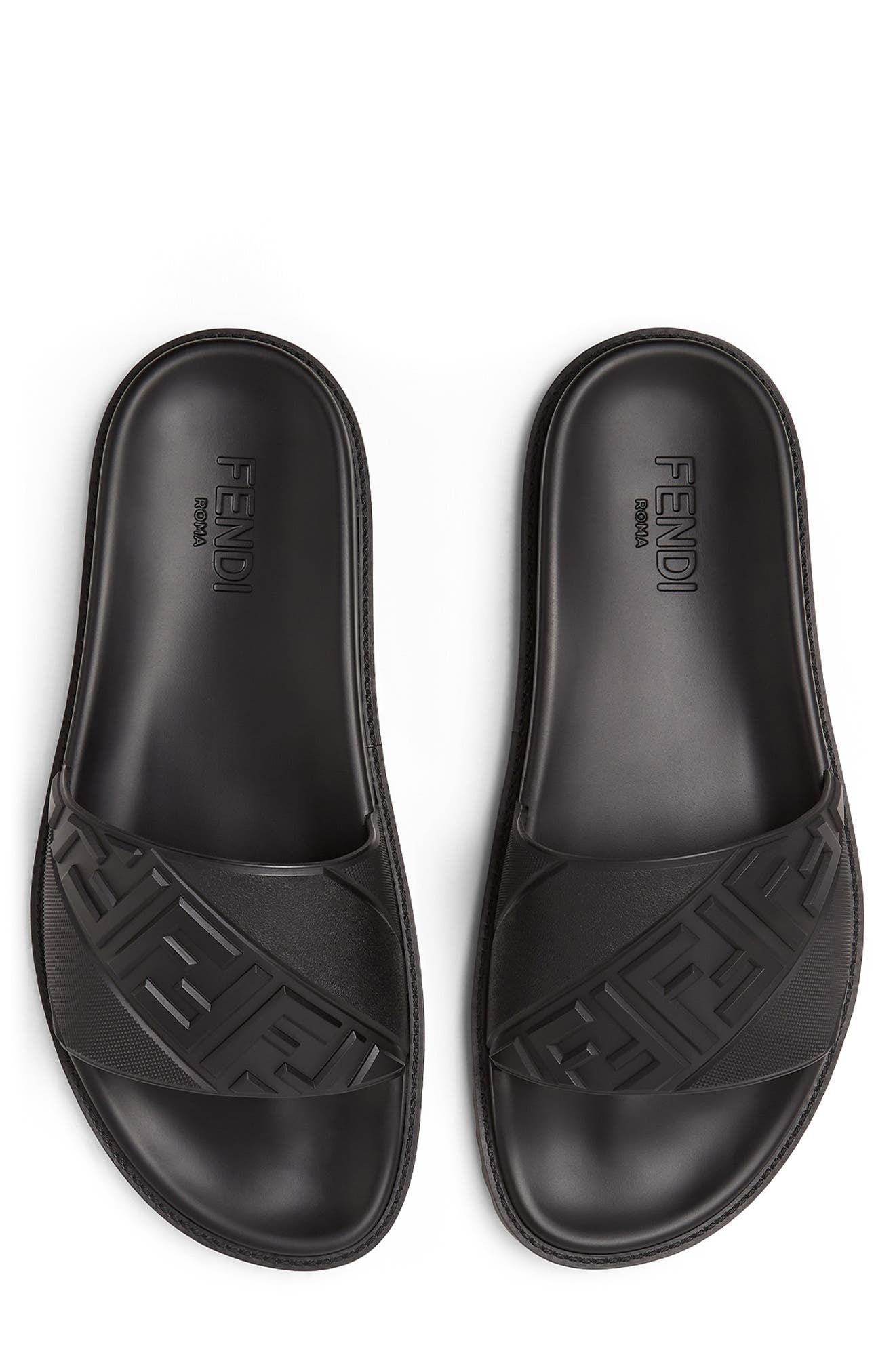 Fendi FF Slide Sandal in F0Qa1 Nero at Nordstrom - 3
