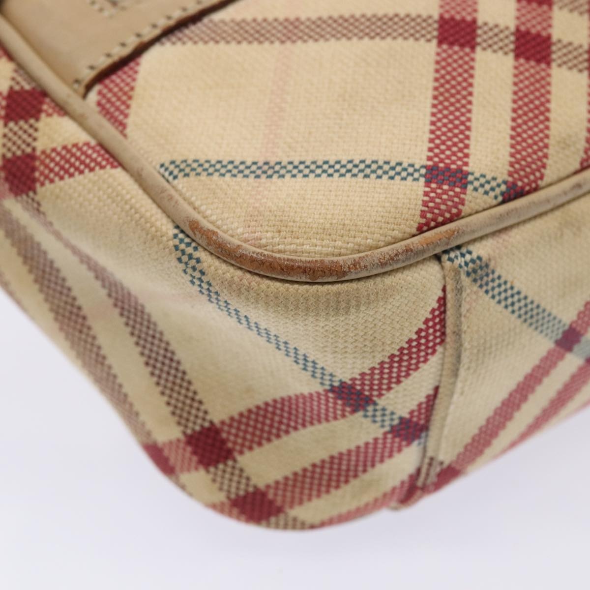 Burberry Nova Check Blue Label Shoulder Bag Canvas Beige Red - 14