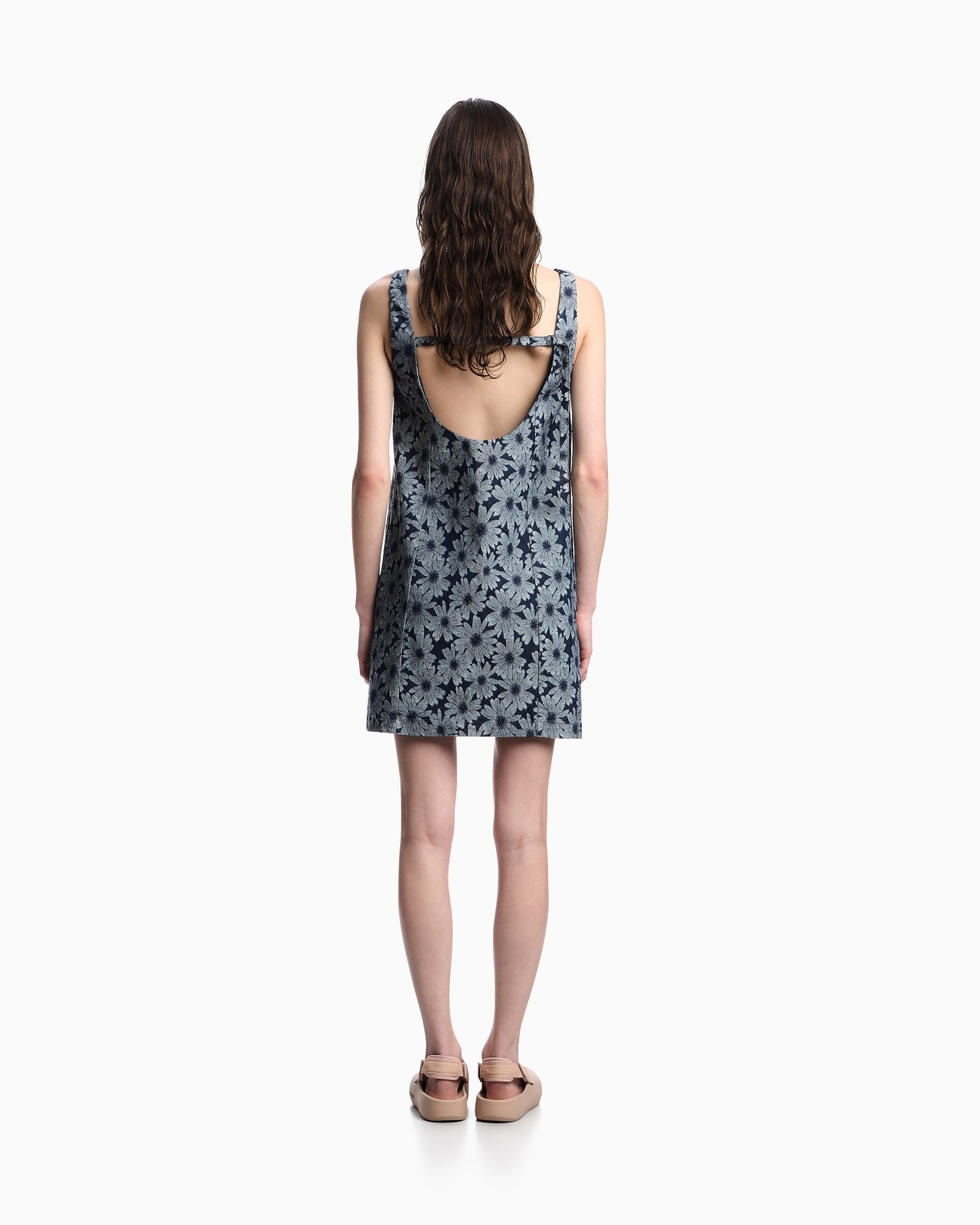DENIM DRESS WITH ALL-OVER JACQUARD DAISIES FROM THE PEACE CAPSULE COLLECTION - 3
