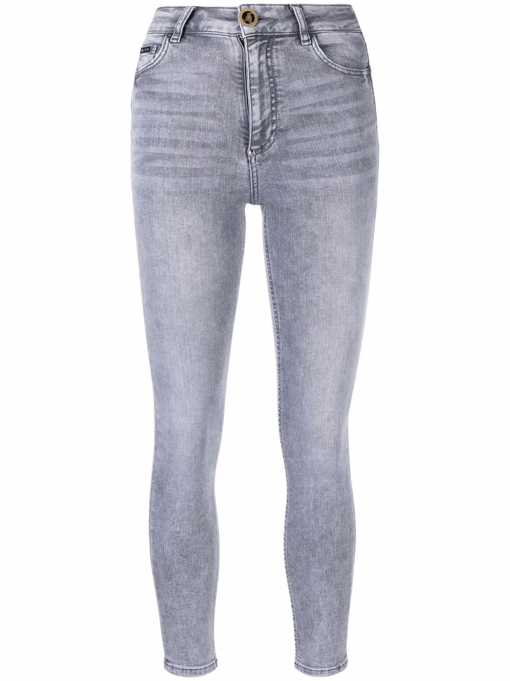 skinny cropped faded jeans - 1