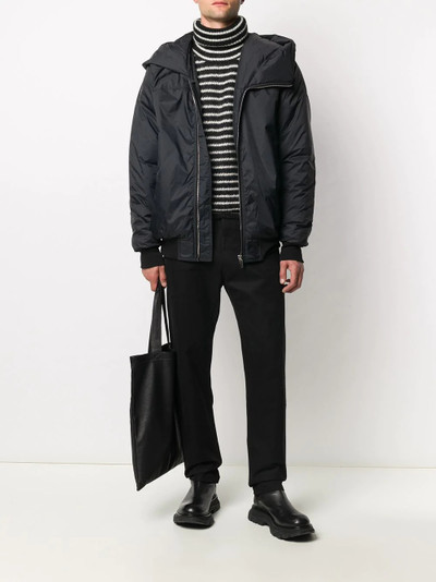 Rick Owens DRKSHDW asymmetric hooded bomber jacket outlook