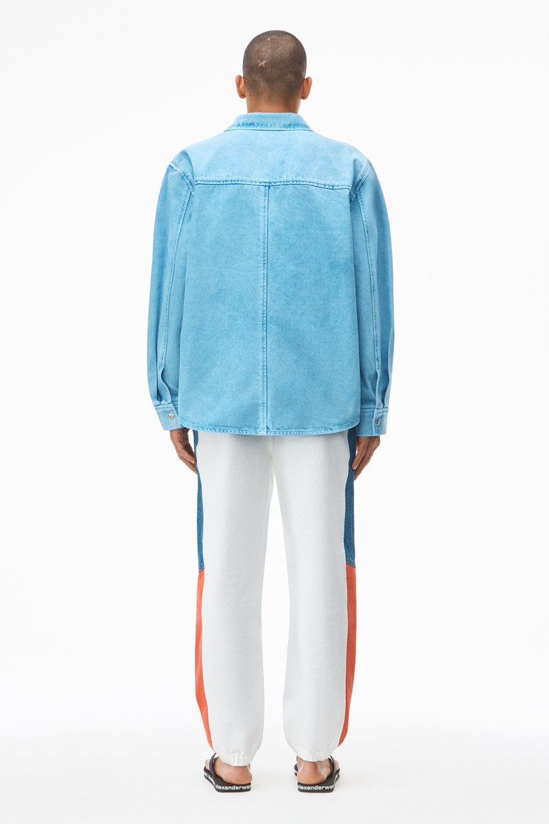 TRACK JOGGER PANTS IN COLORBLOCK DENIM 4