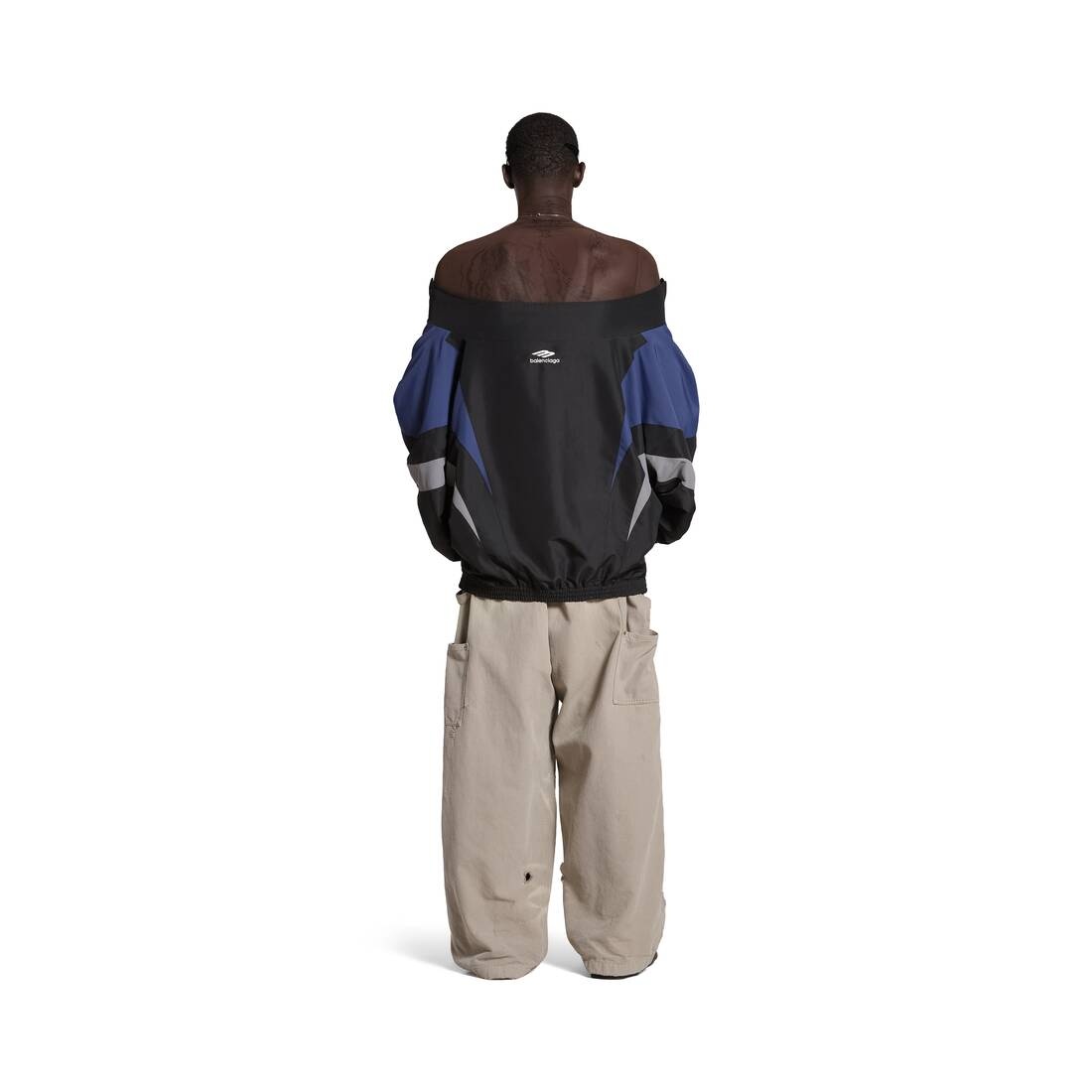 3b Sports Icon Off Shoulder Tracksuit Jacket in Black - 4