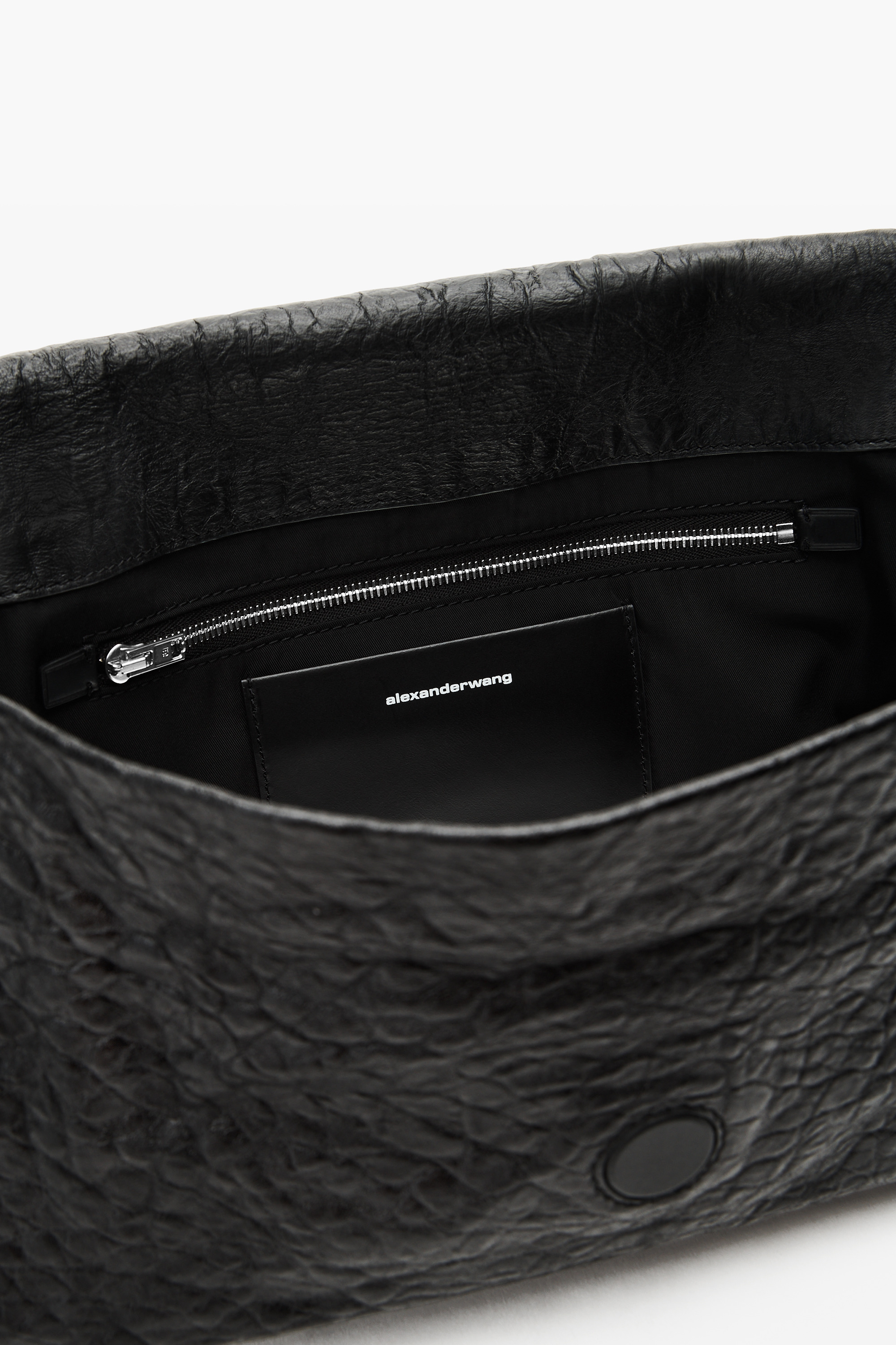 Black Leather Ricco Medium Flap Bag - 4