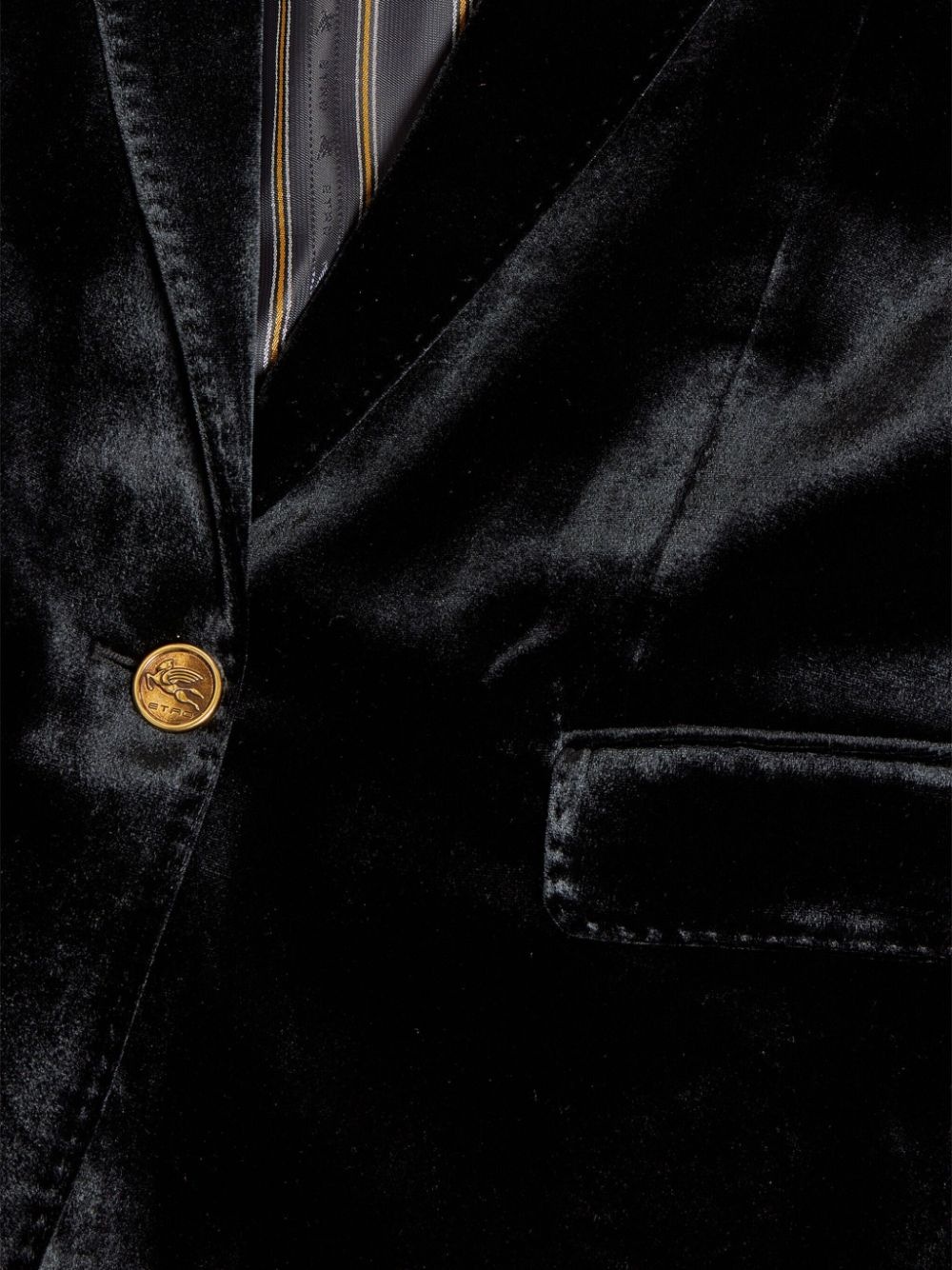 velvet single-breasted blazer - 6