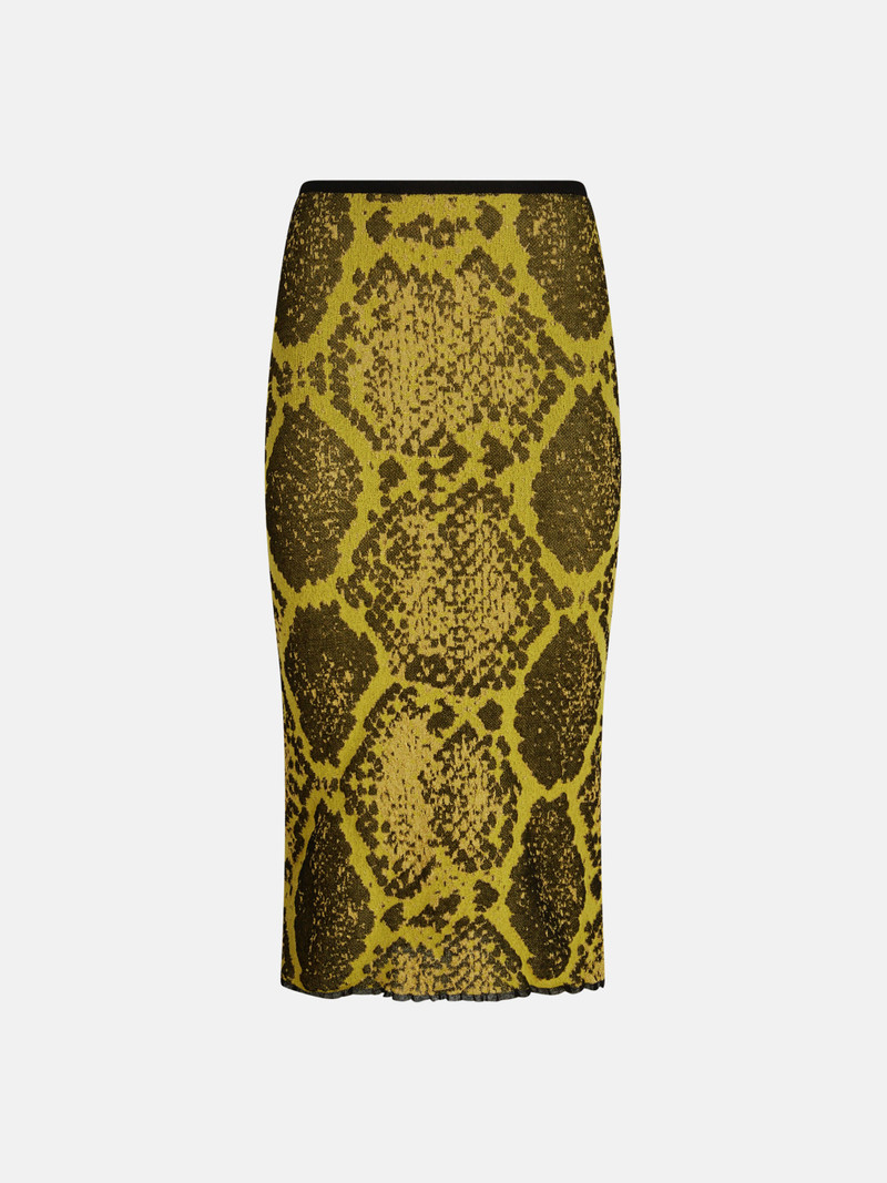 YELLOW AND BLACK MIDI SKIRT 1