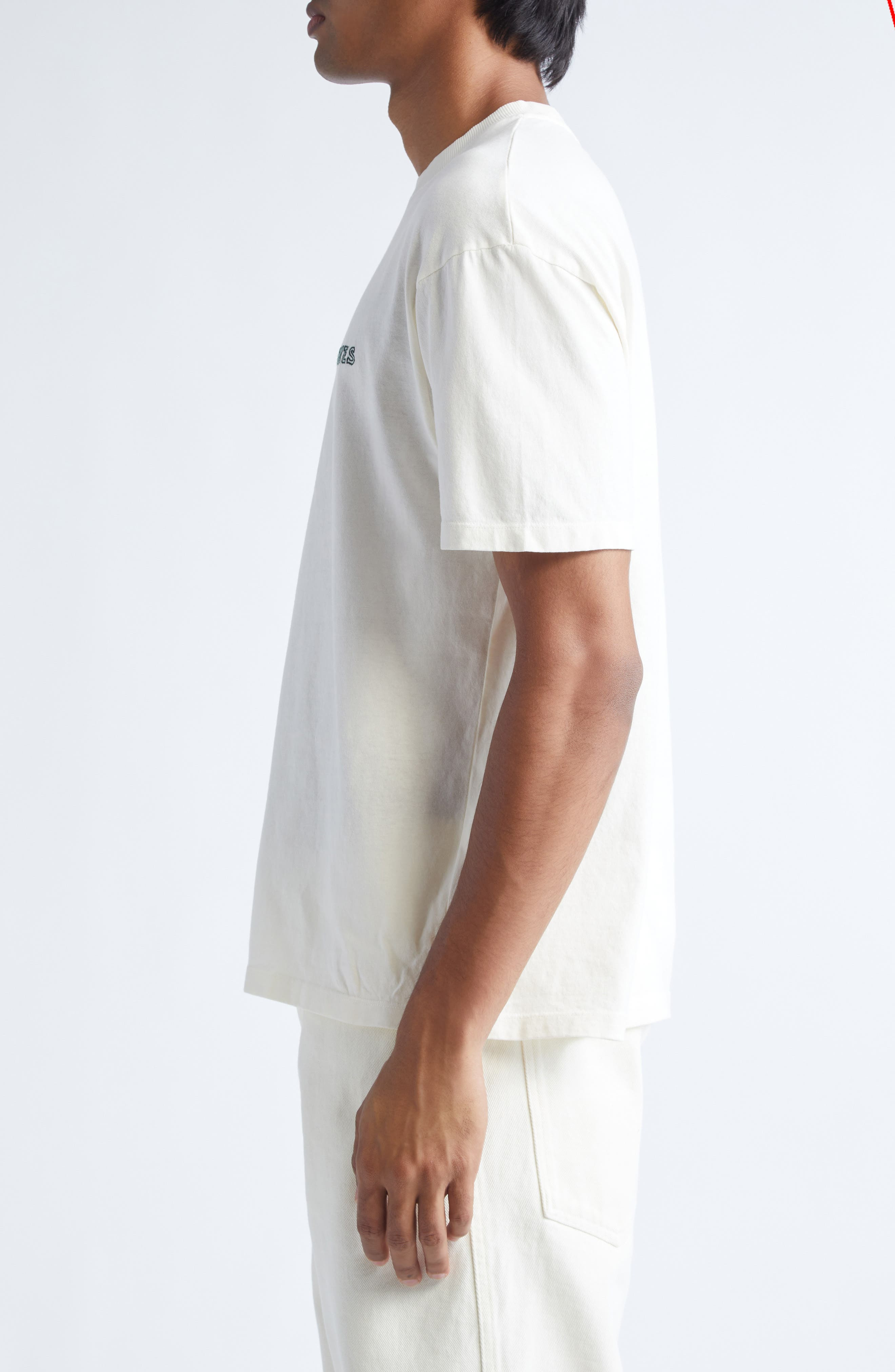 PALMES Logo Embroidered Cotton T-Shirt in Broken White at Nordstrom - 3