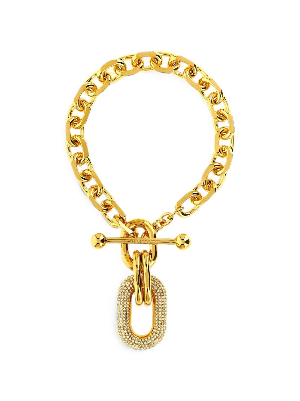 crystal-pendant chunky-link necklace - 1