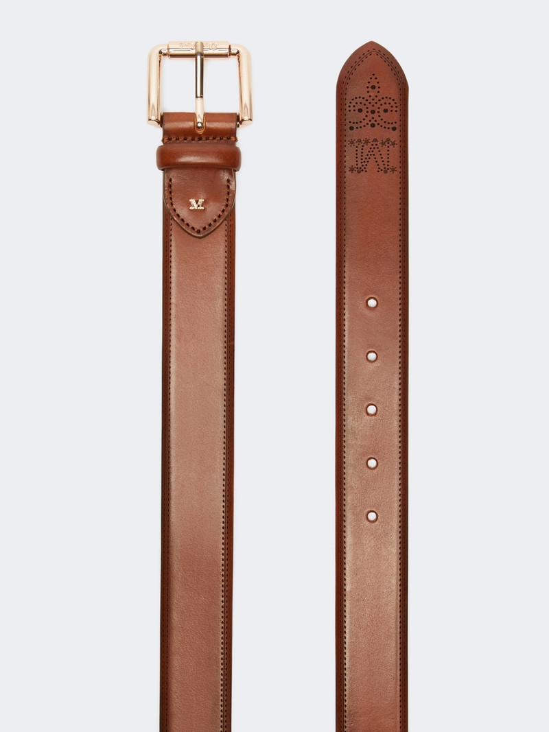 Max Mara ESODO Leather belt - BROWN outlook