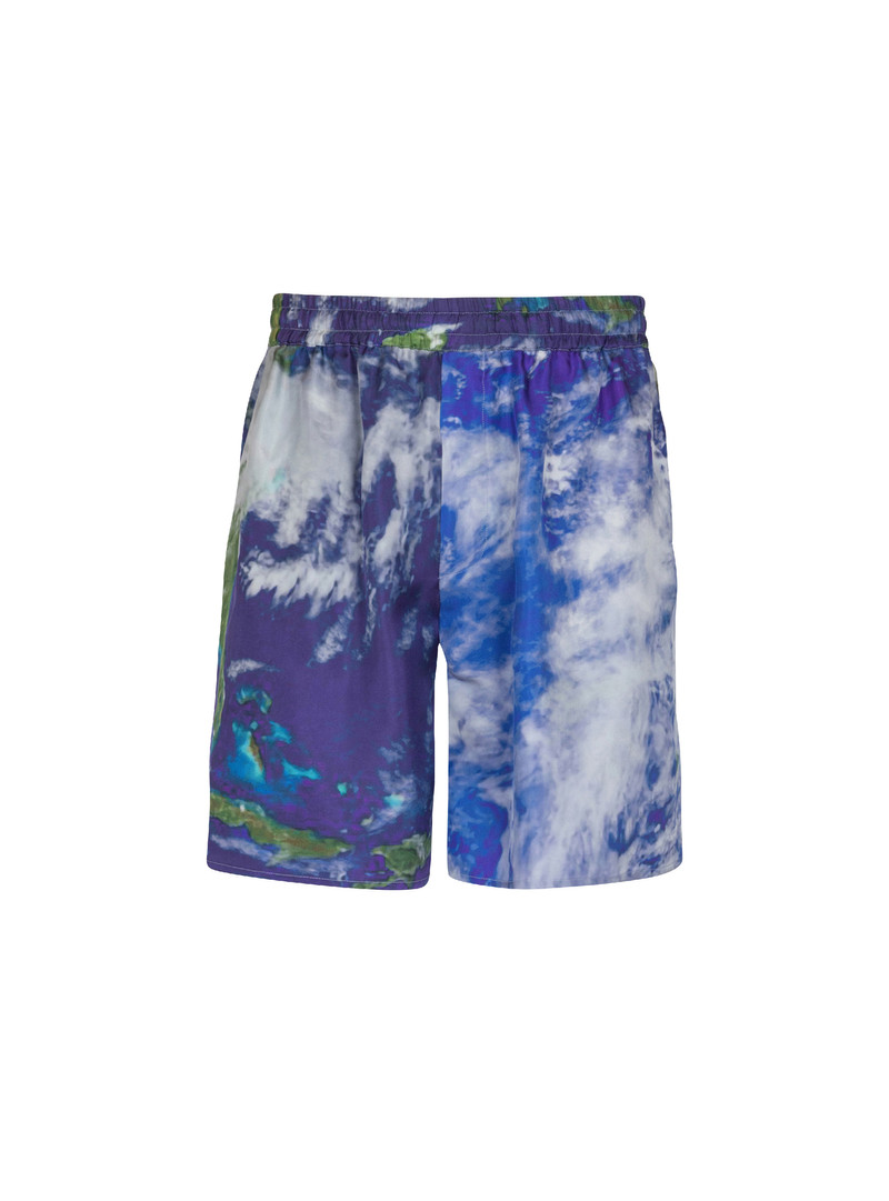 Silk shorts with Earth print 1