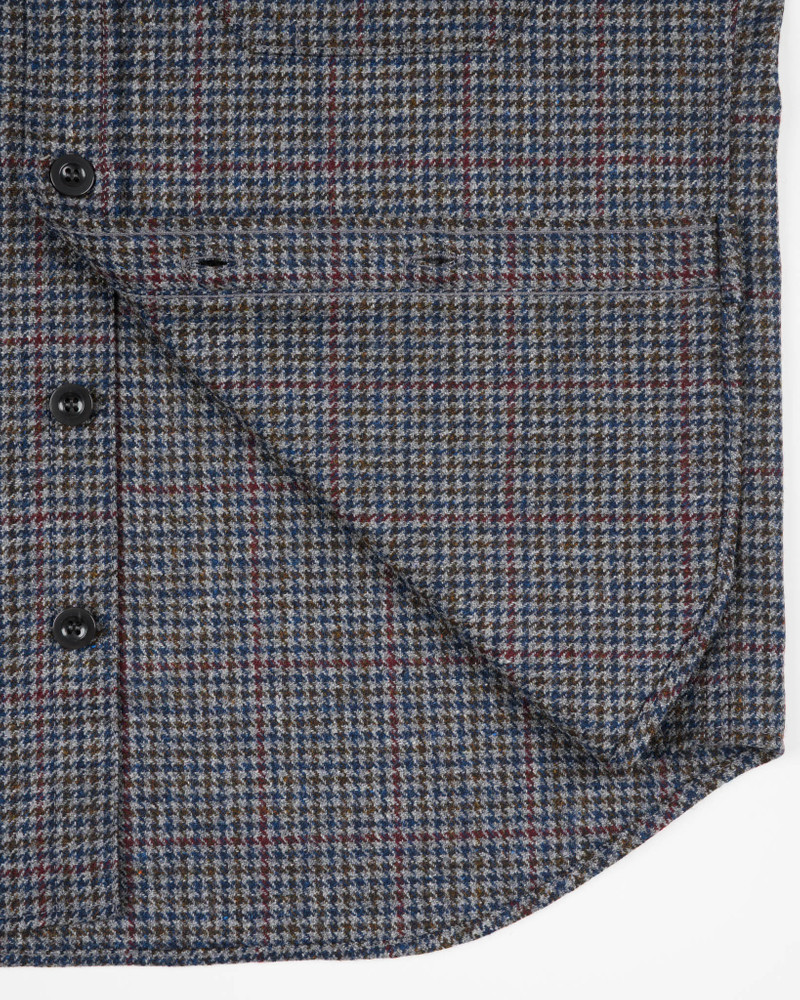 IHDR-434-PPT 14OZ FOX BROTHERS® WOOL CPO SHIRT - ANTIQUE PEWTER PUPPYTOOTH CHECK 12