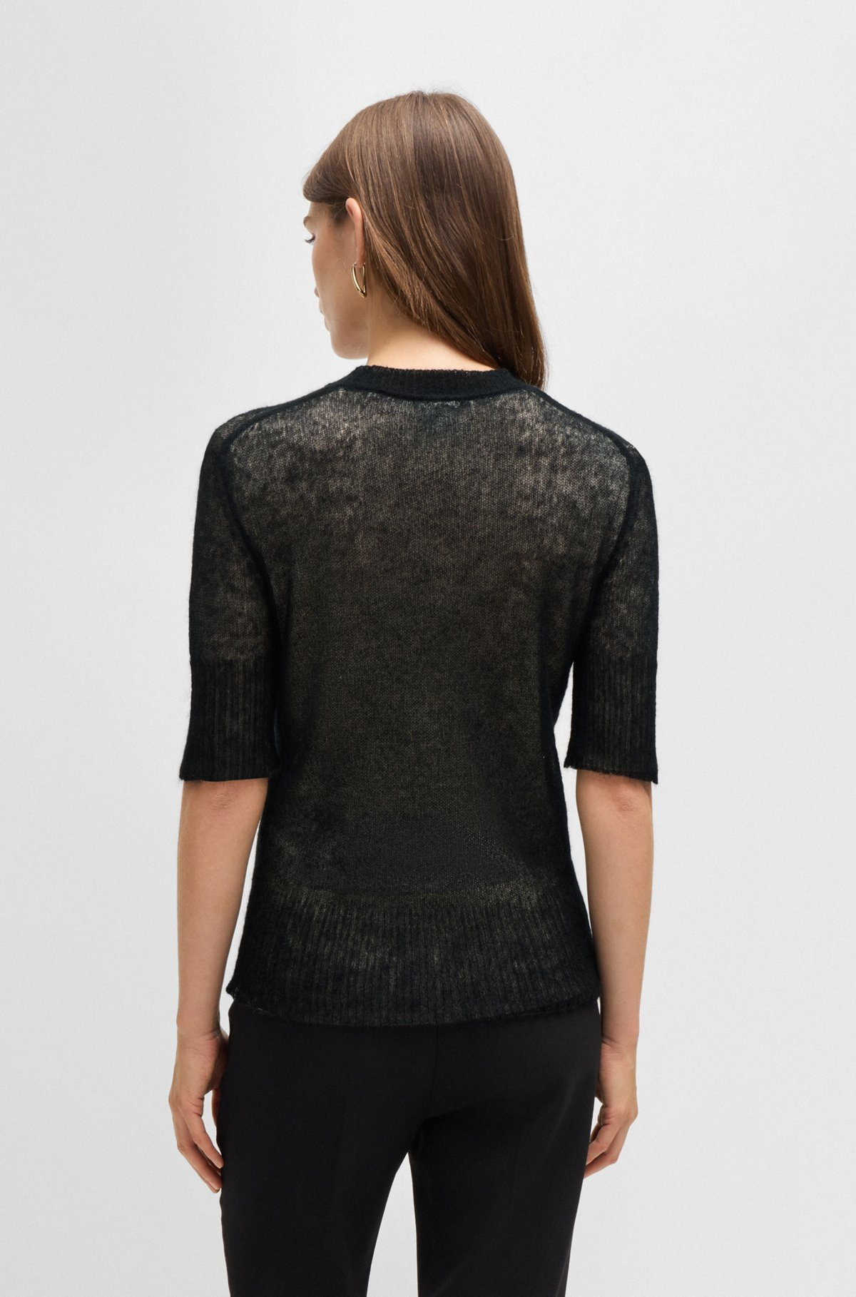 DOUBLE-LAYER SWEATER IN A TEXTURED-WOOL BLEND - 4