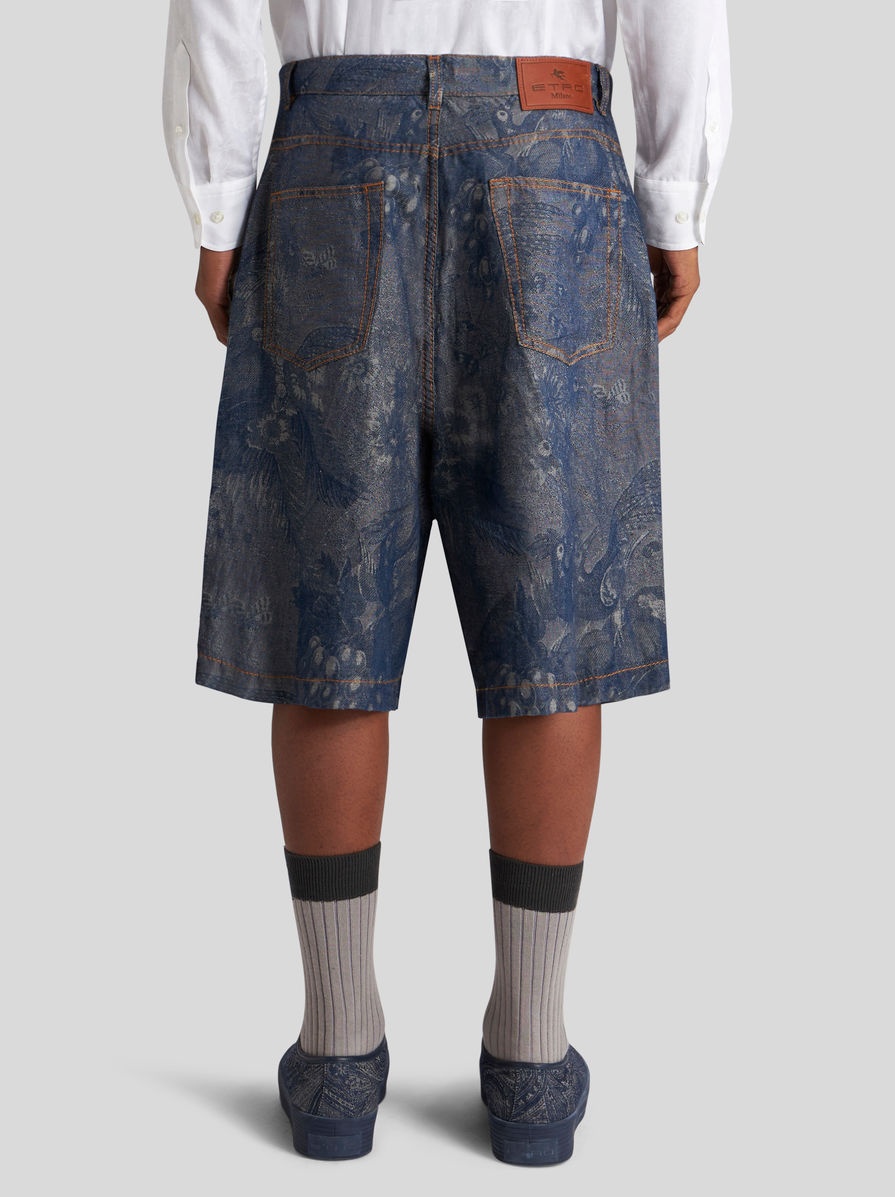 JACQUARD DENIM BERMUDA SHORTS - 4