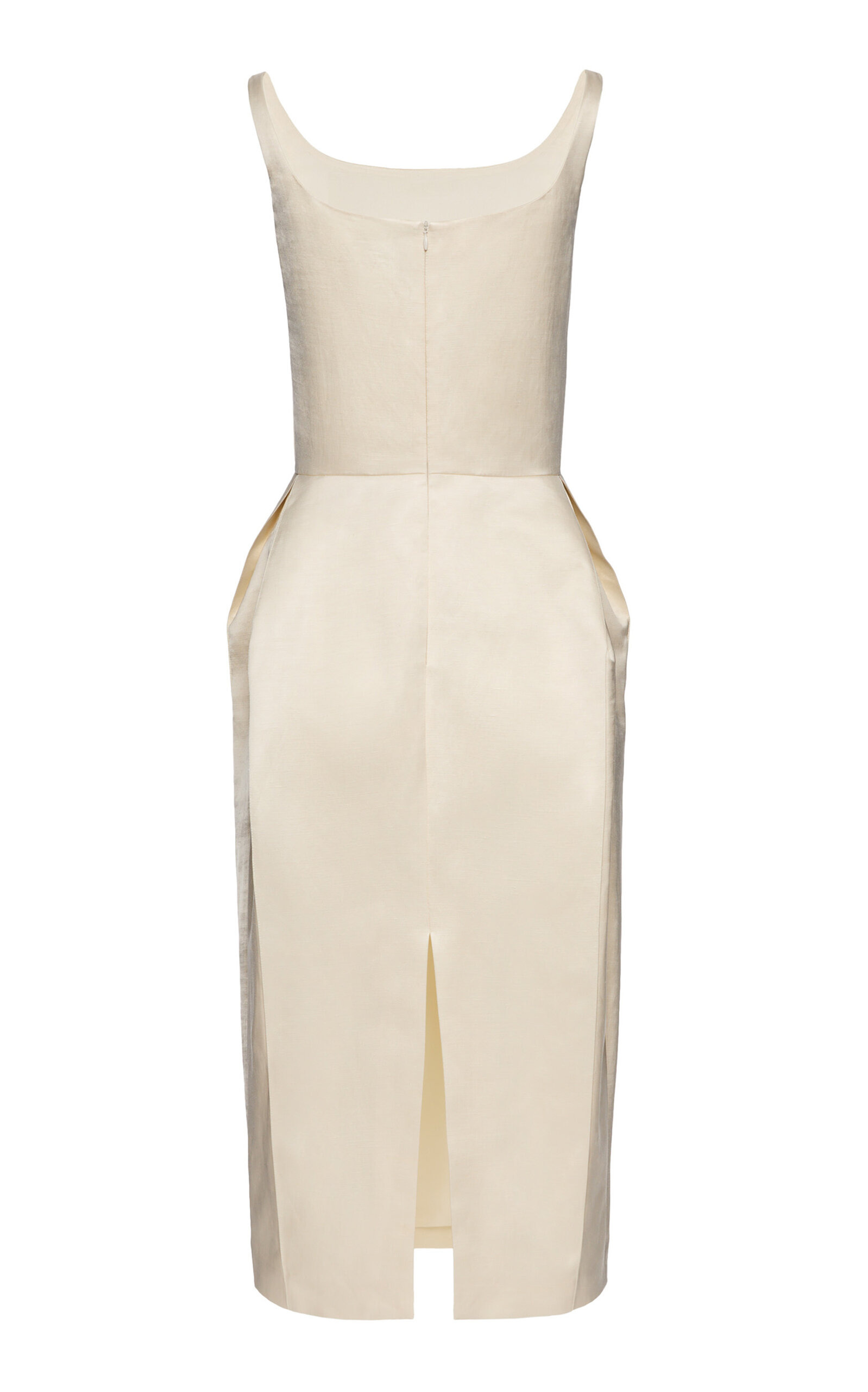 Jewel Neck Midi Dress ivory - 5