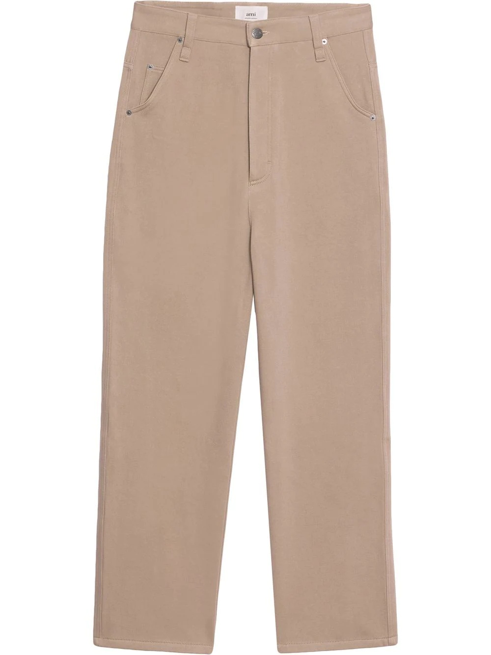 straight-leg cotton trousers - 1