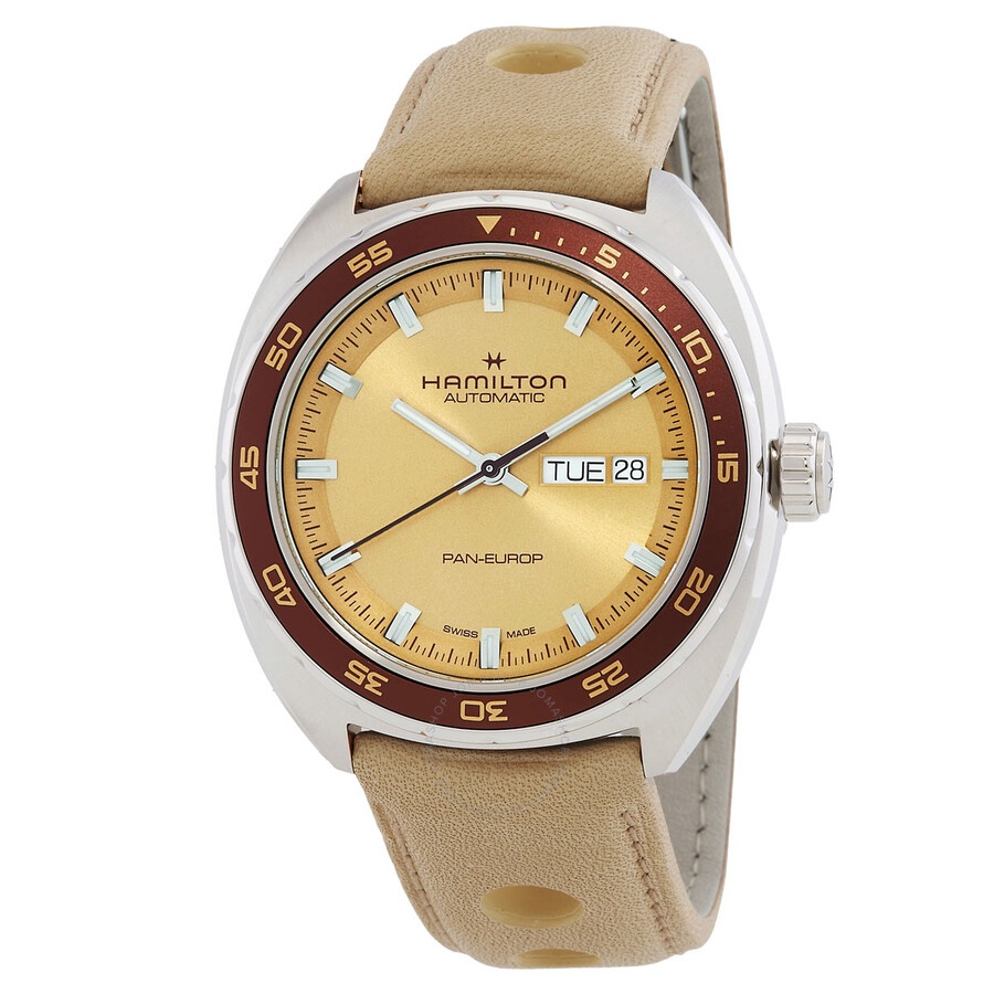 Hamilton - Hamilton American Classic Pan Europ Day Date Automatic Beige Dial Men's Watch H35435820 - 1