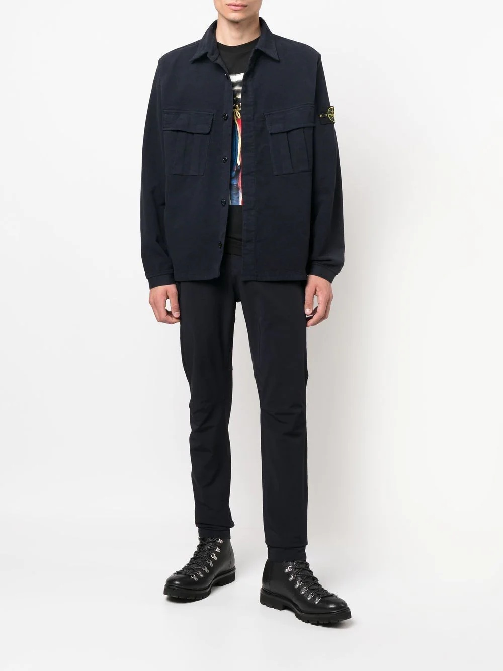 Compass-patch shirt jacket - 2