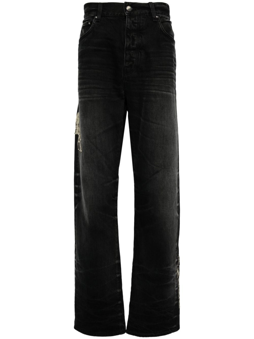 Baroque logo straight jeans - 1