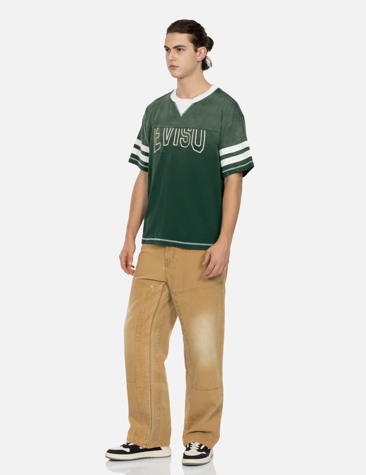 SEAGULL APPLIQUÉ EMBROIDERY BAGGY FIT CARPENTER PANTS - 4