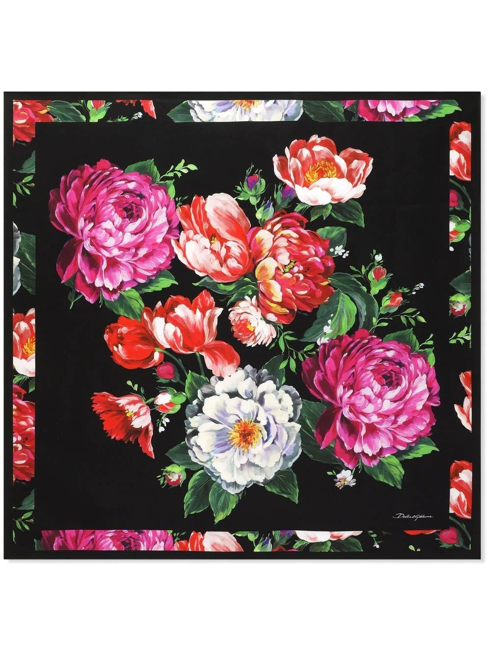 floral-print silk scarf - 1