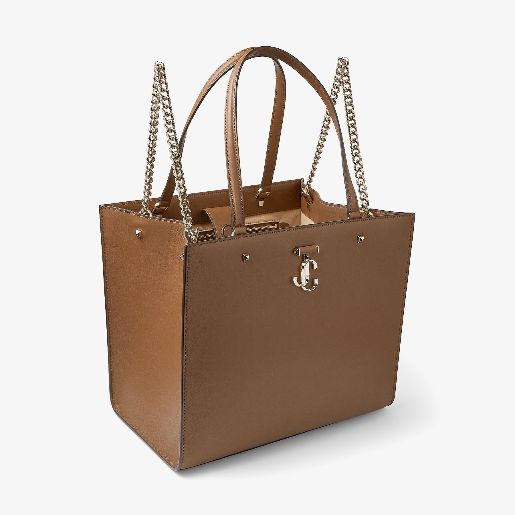 Varenne Tote Bag
Dark Tan Fine Shiny Calf Leather Tote Bag with Light Gold JC Emblem - 6