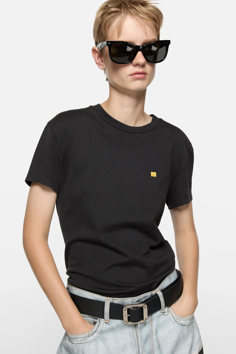 Face logo t-shirt - fitted - Faded black 4