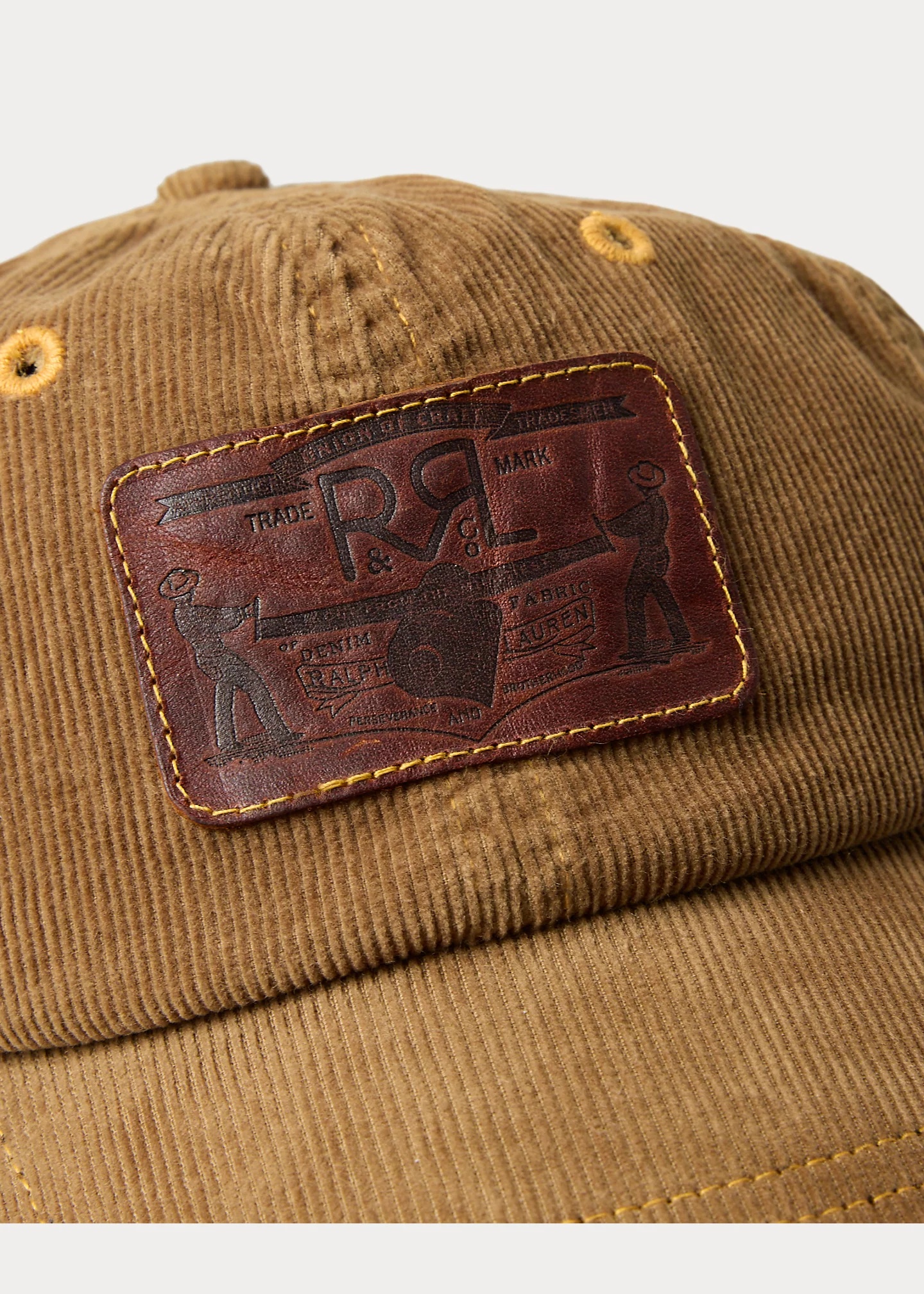 Leather-Patch Corduroy Trucker Cap - 3