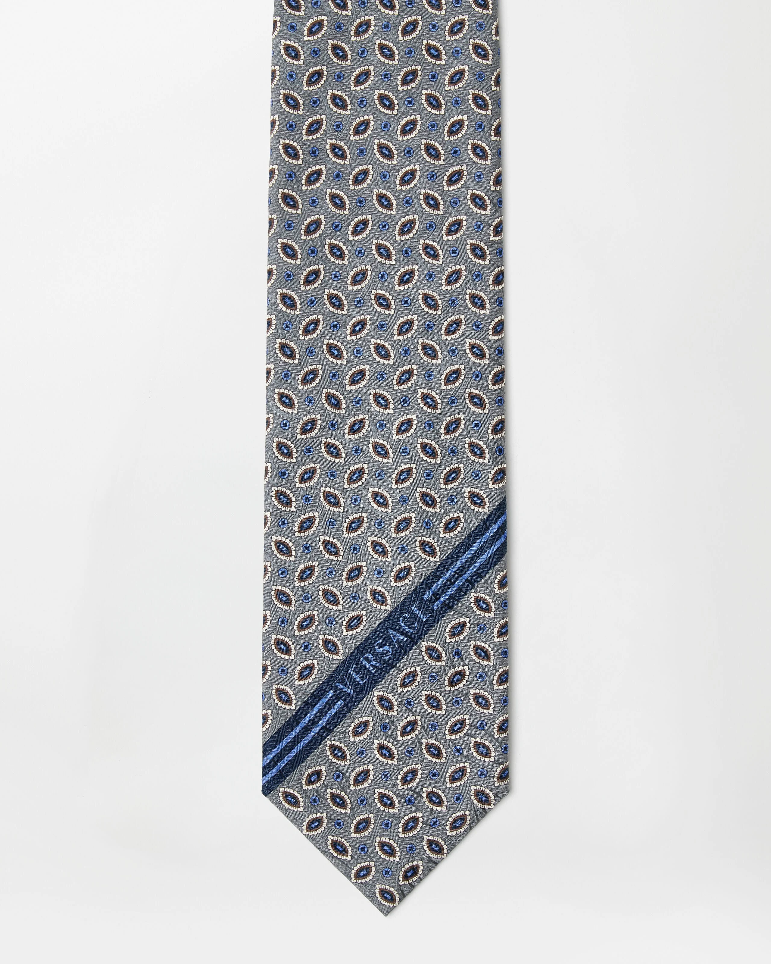 Printed Jacquard Silk Tie - 1