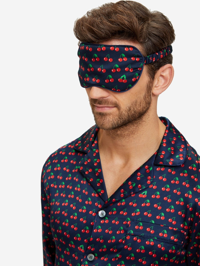 Eye Mask Brindisi 77 Silk Satin Navy 4