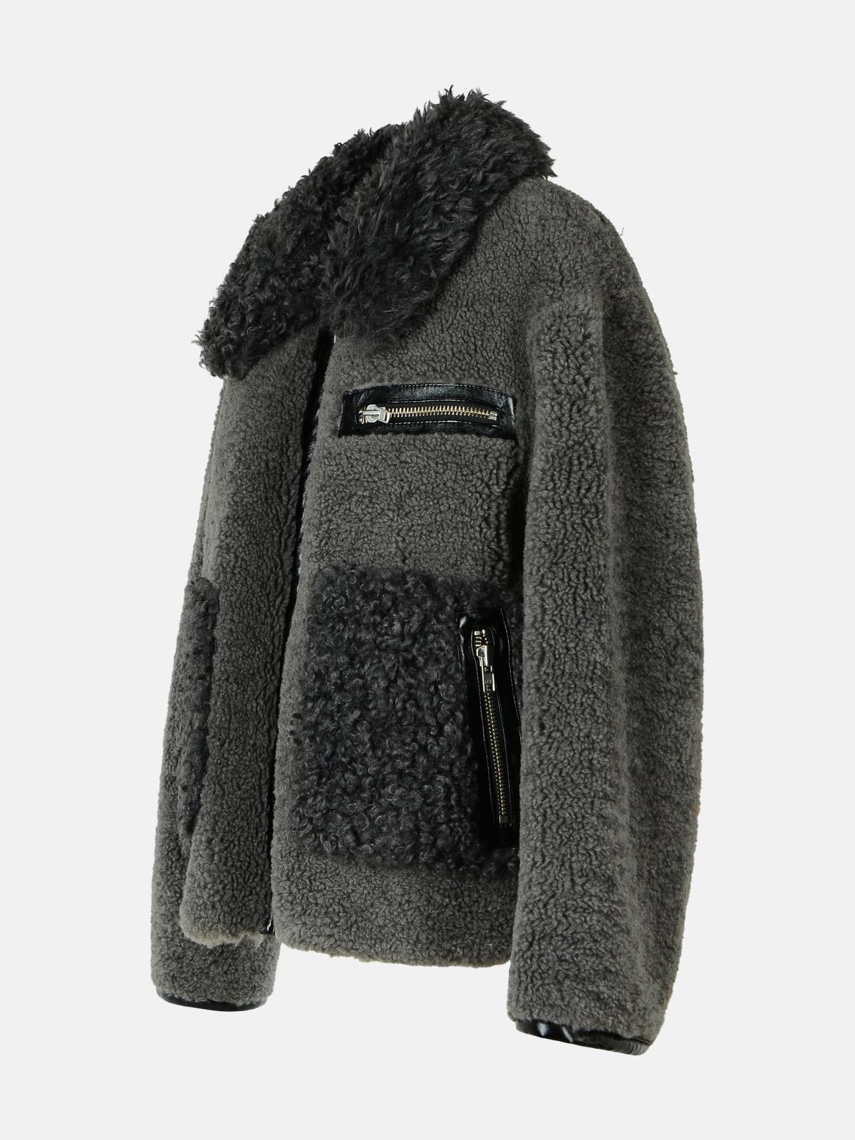 'JOANN' GREY FAUX FUR COAT - 2