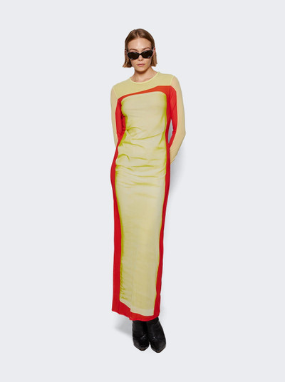 Loewe Trompe L'oeil Tube Dress Yellow And Red outlook