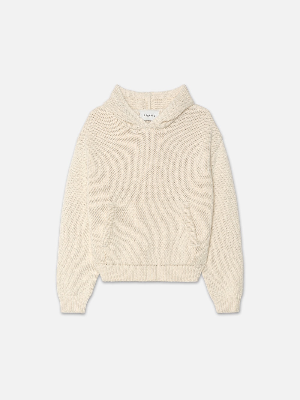 Chunky Hoodie Sweater in White Canvas - 1