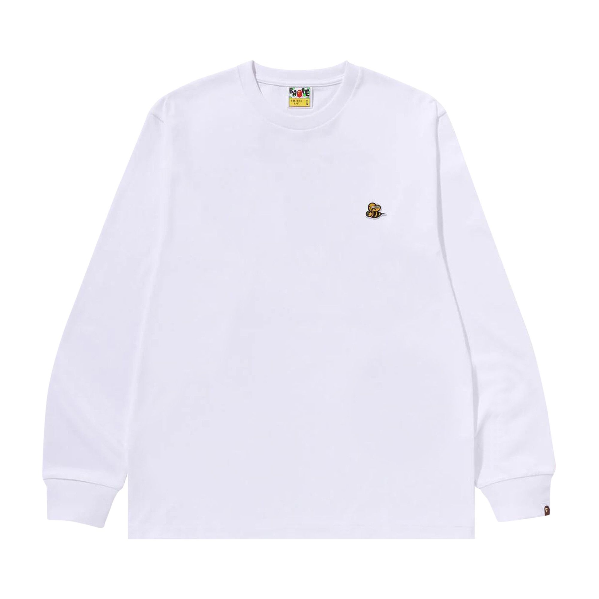 BAPE Bee One Point Long-Sleeve Tee 'White' - 1