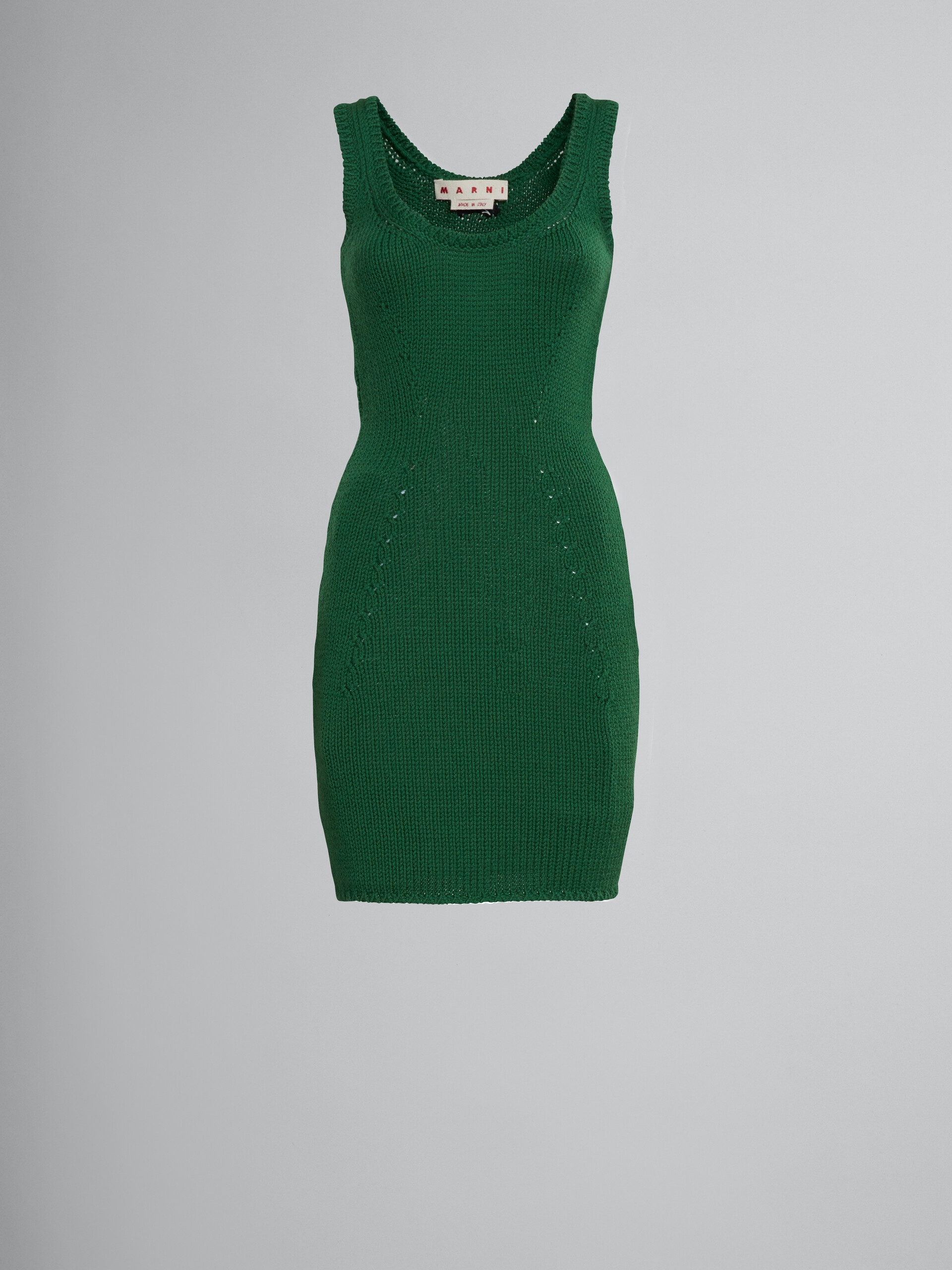 SHEATH DRESS IN GREEN WOOL - 1