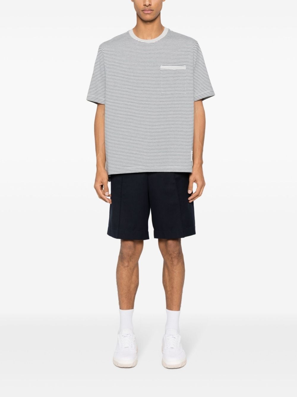 logo-patch striped T-shirt - 2