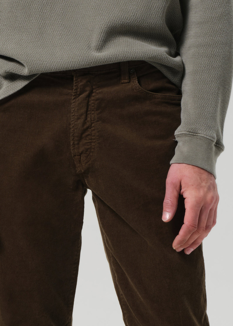 Gage Slim Straight Stretch Corduroy In Olive 6