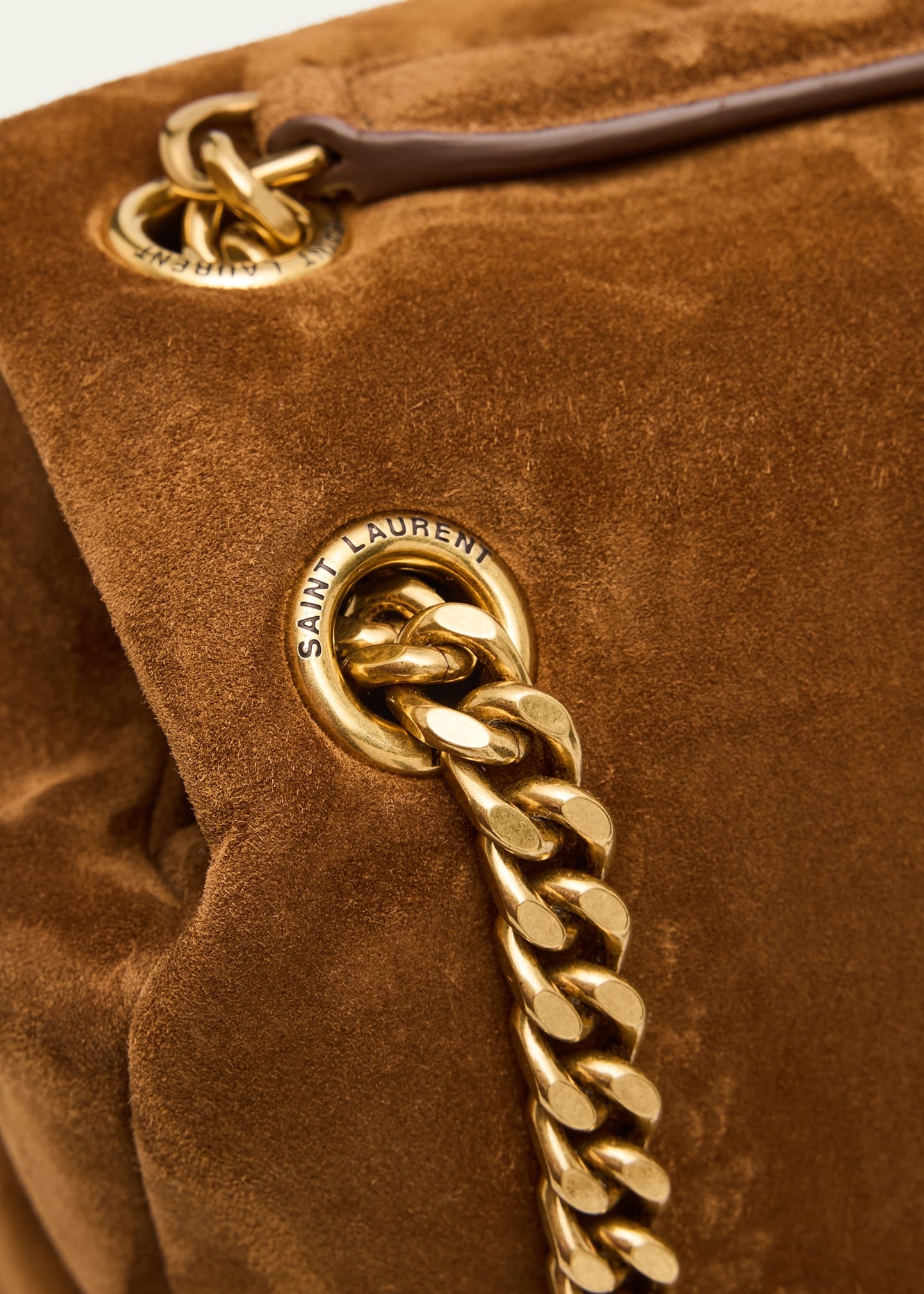 Calypso Large YSL Chain Shoulder Bag in Suede - 5