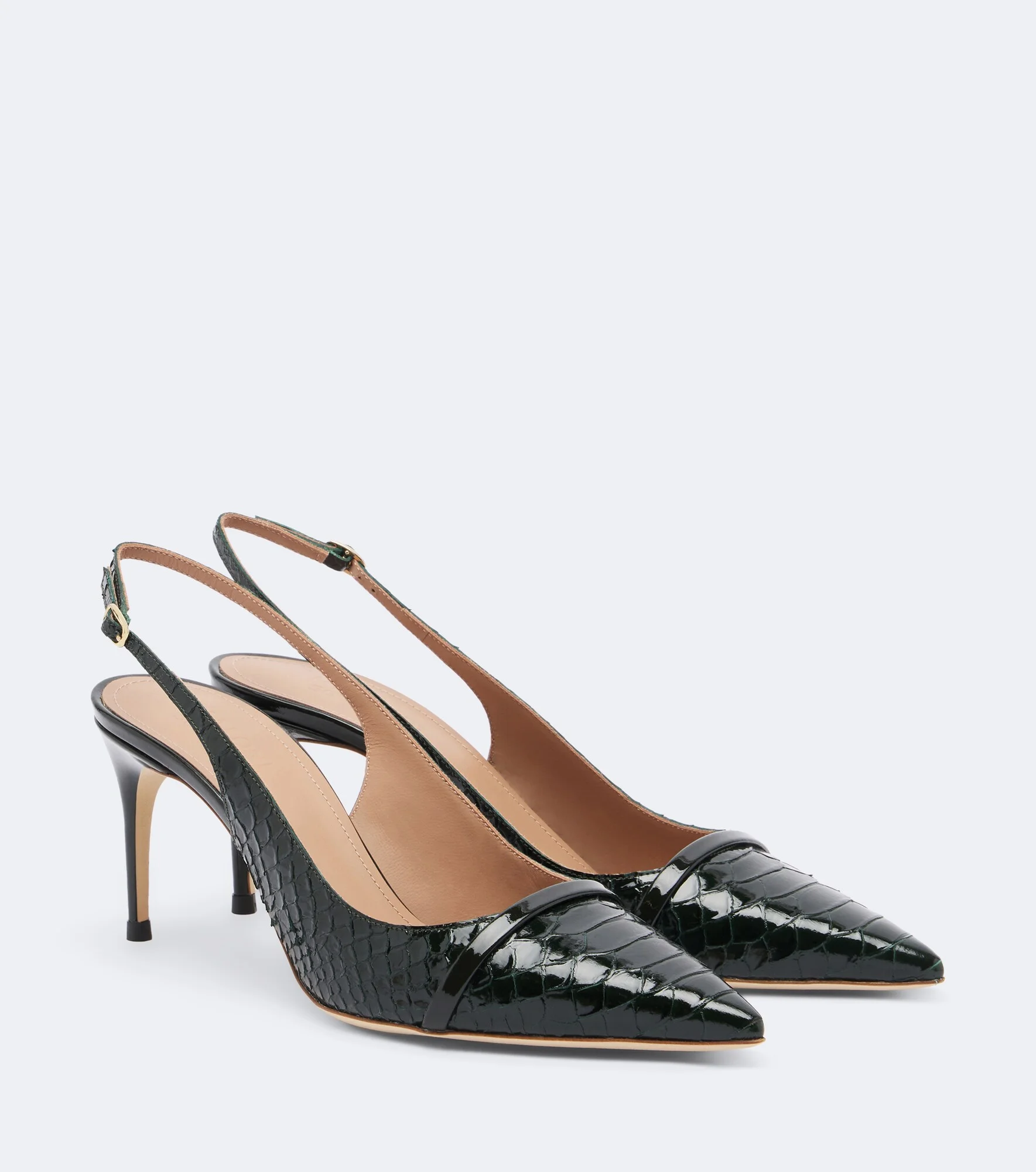 Schiffer patent leather slingback pumps - 1