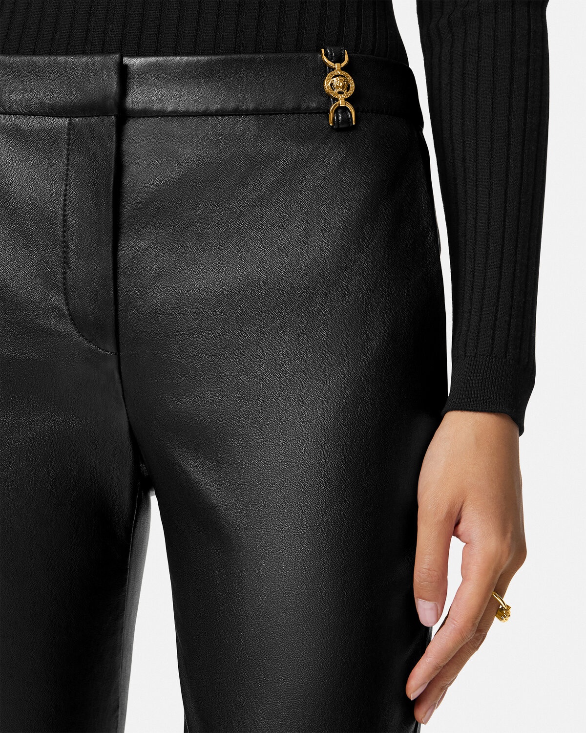 Slim Fit Leather Pants - 3