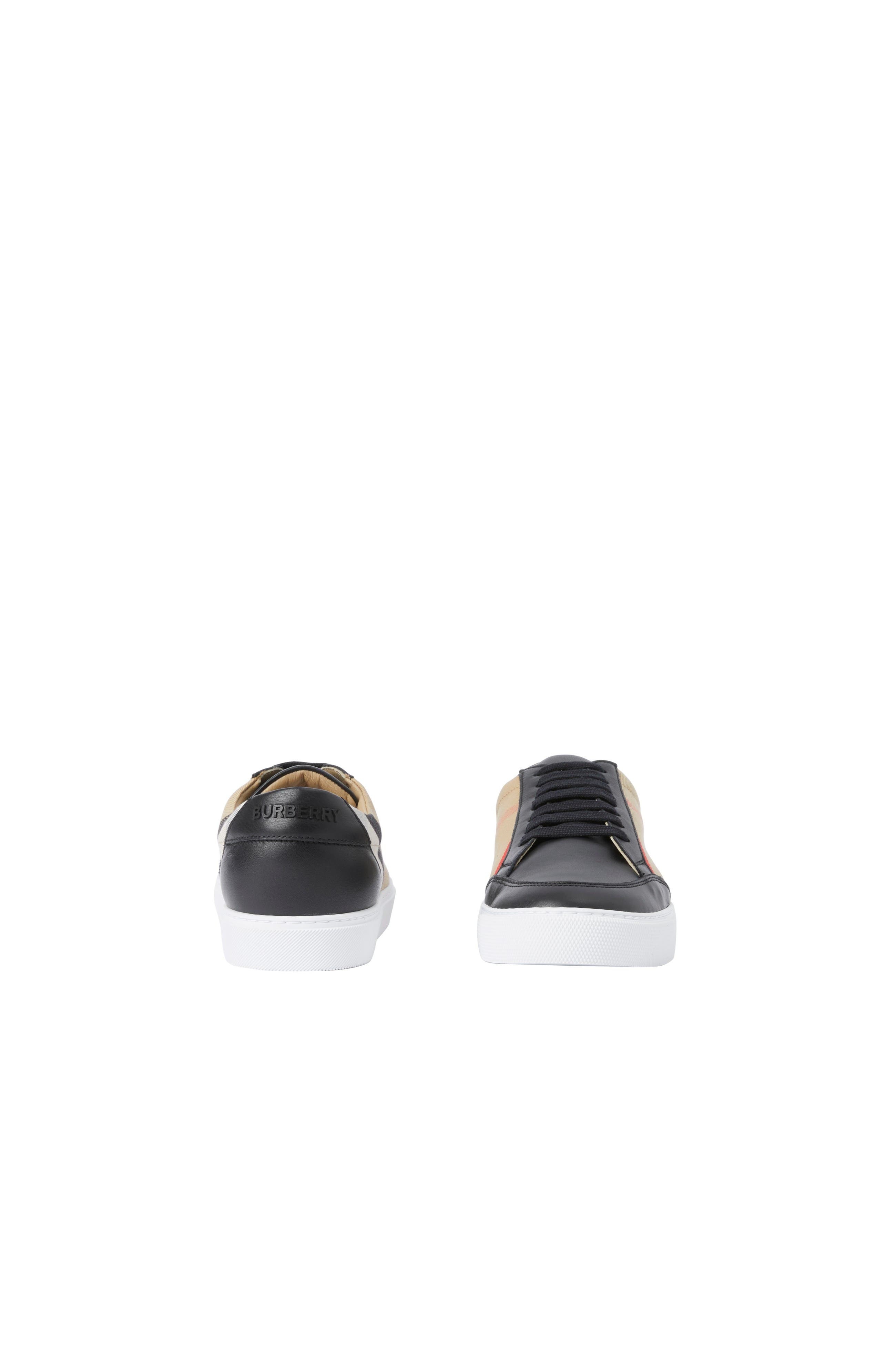 burberry House Check and Leather Sneakers in Black at Nordstrom - 4
