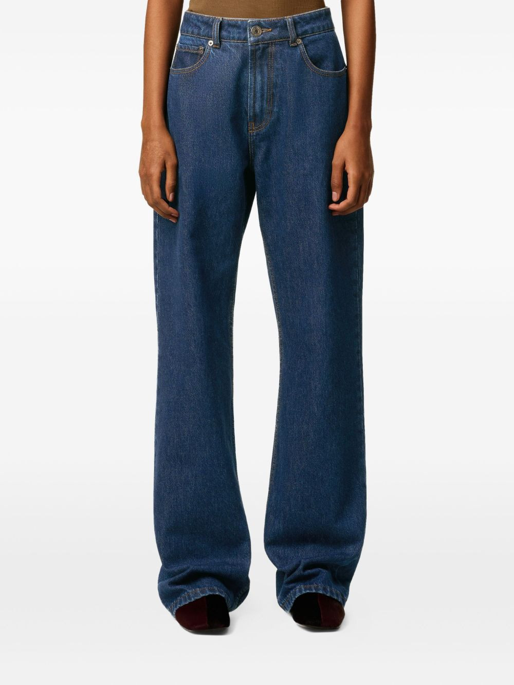 cotton wide-leg jeans - 5