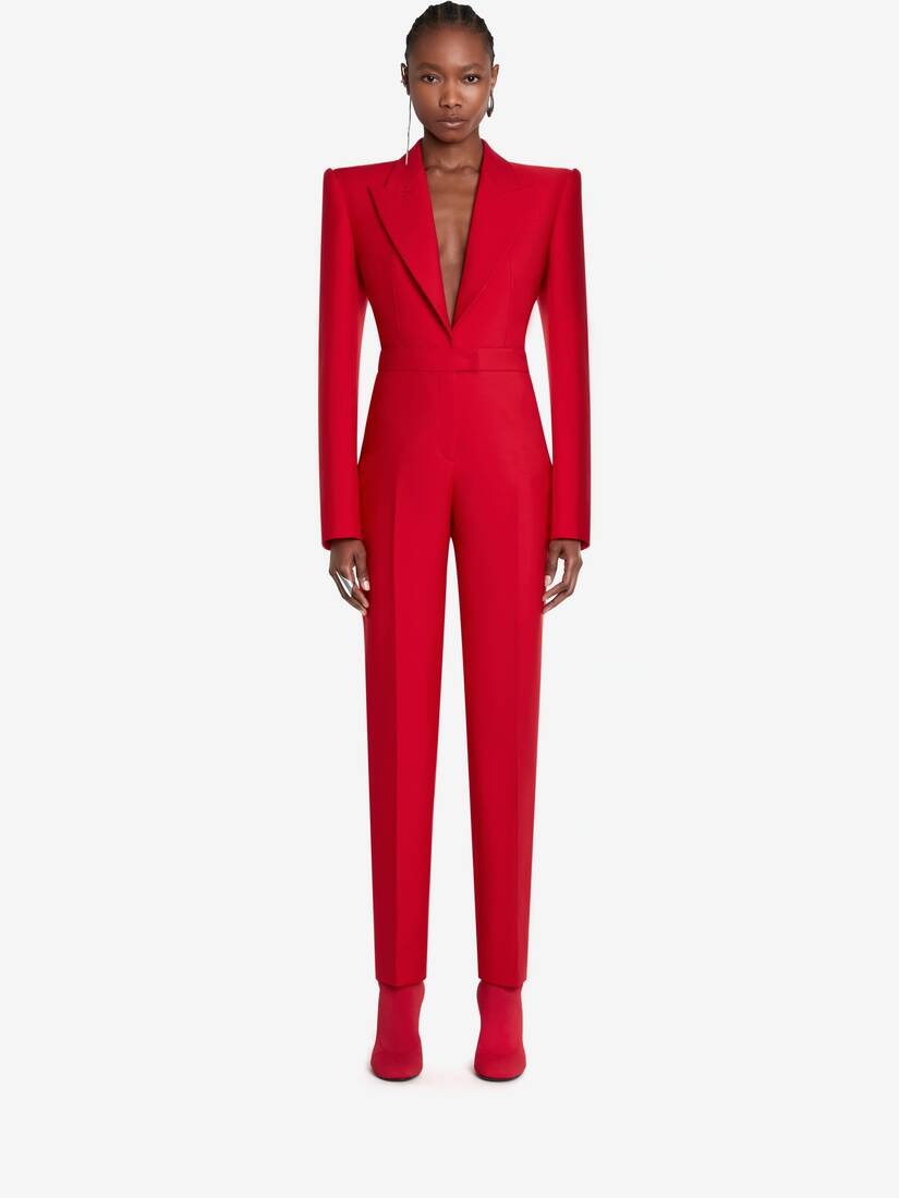 All-in-one Tailored Suit in Lust Red - 2